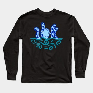 Friendly Blue Octopus Long Sleeve T-Shirt